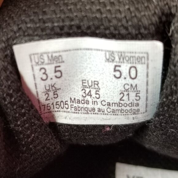 Vans Off The Wall Old Skool Low Canvas Trainer Black Pink Women’s Size 5 - Picture 6 of 9